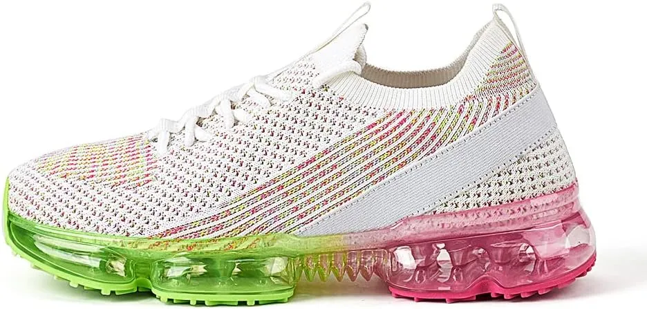 LUCKY STEP Women Air Cushion Fashion Sneakers Breathable Casual Comfortable Lightweight Walking Shoes