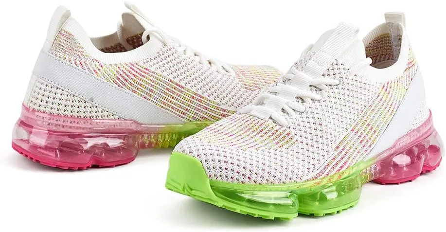 LUCKY STEP Women Air Cushion Fashion Sneakers Breathable Casual Comfortable Lightweight Walking Shoes