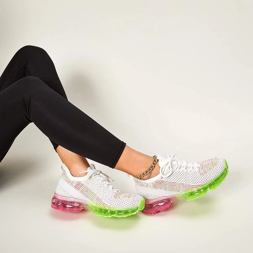 LUCKY STEP Women Air Cushion Fashion Sneakers Breathable Casual Comfortable Lightweight Walking Shoes