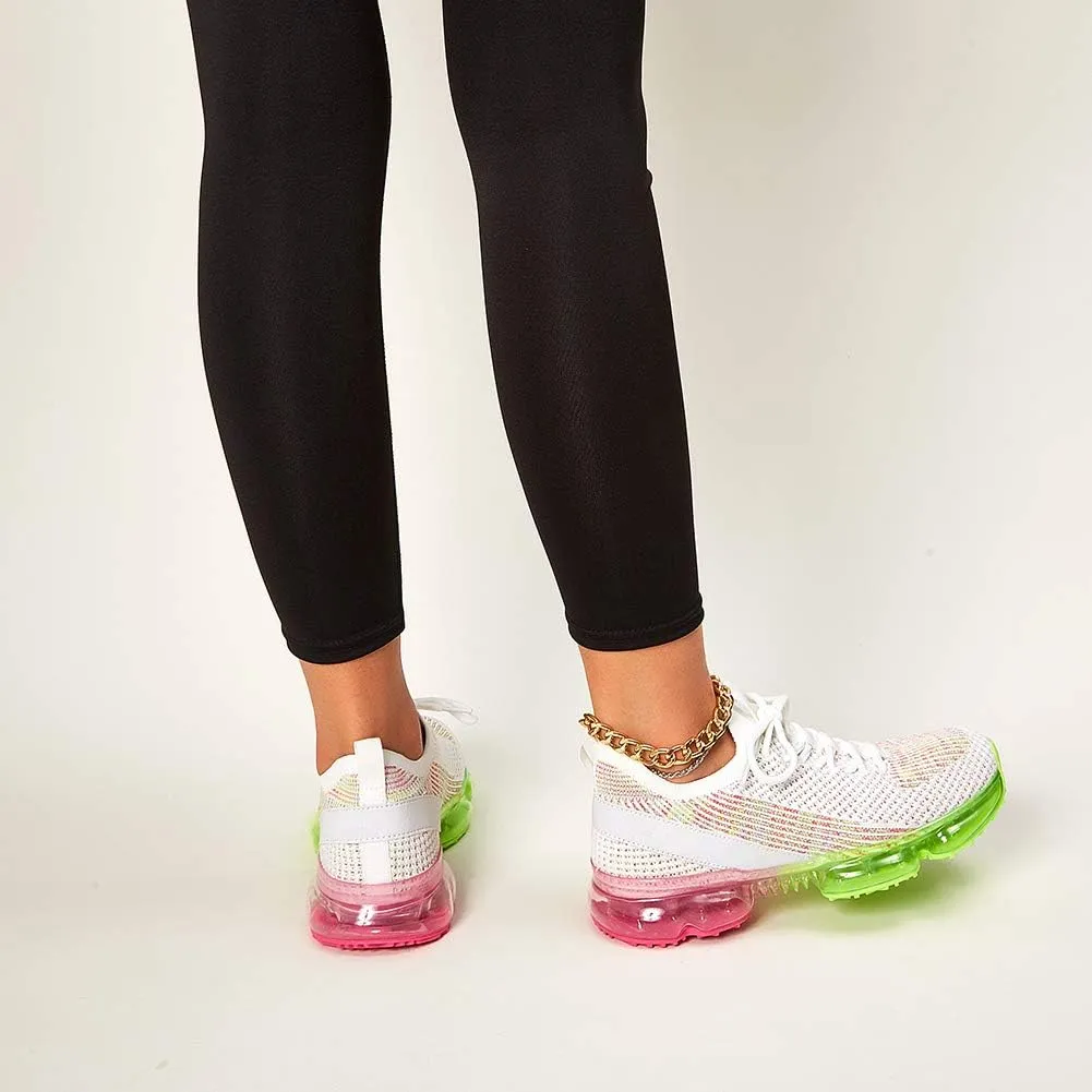 LUCKY STEP Women Air Cushion Fashion Sneakers Breathable Casual Comfortable Lightweight Walking Shoes