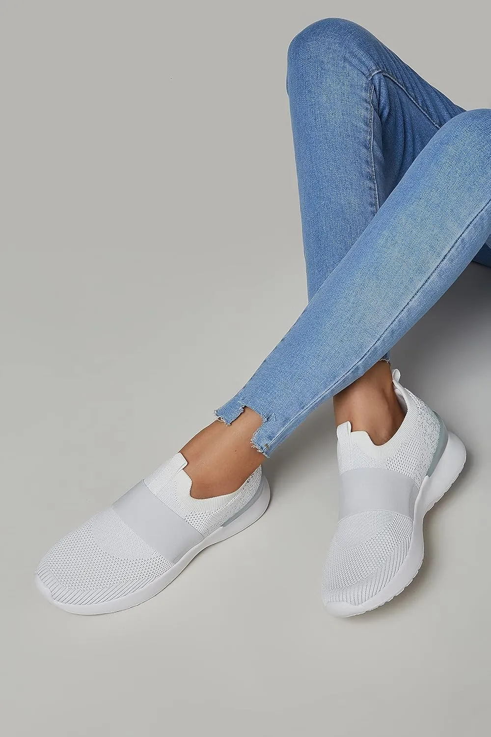 LUCKY STEP Women 's Mesh Slip on Walking Shoes Elastic Sock Comfortable Breathable Lightweight Fashion Sneaker