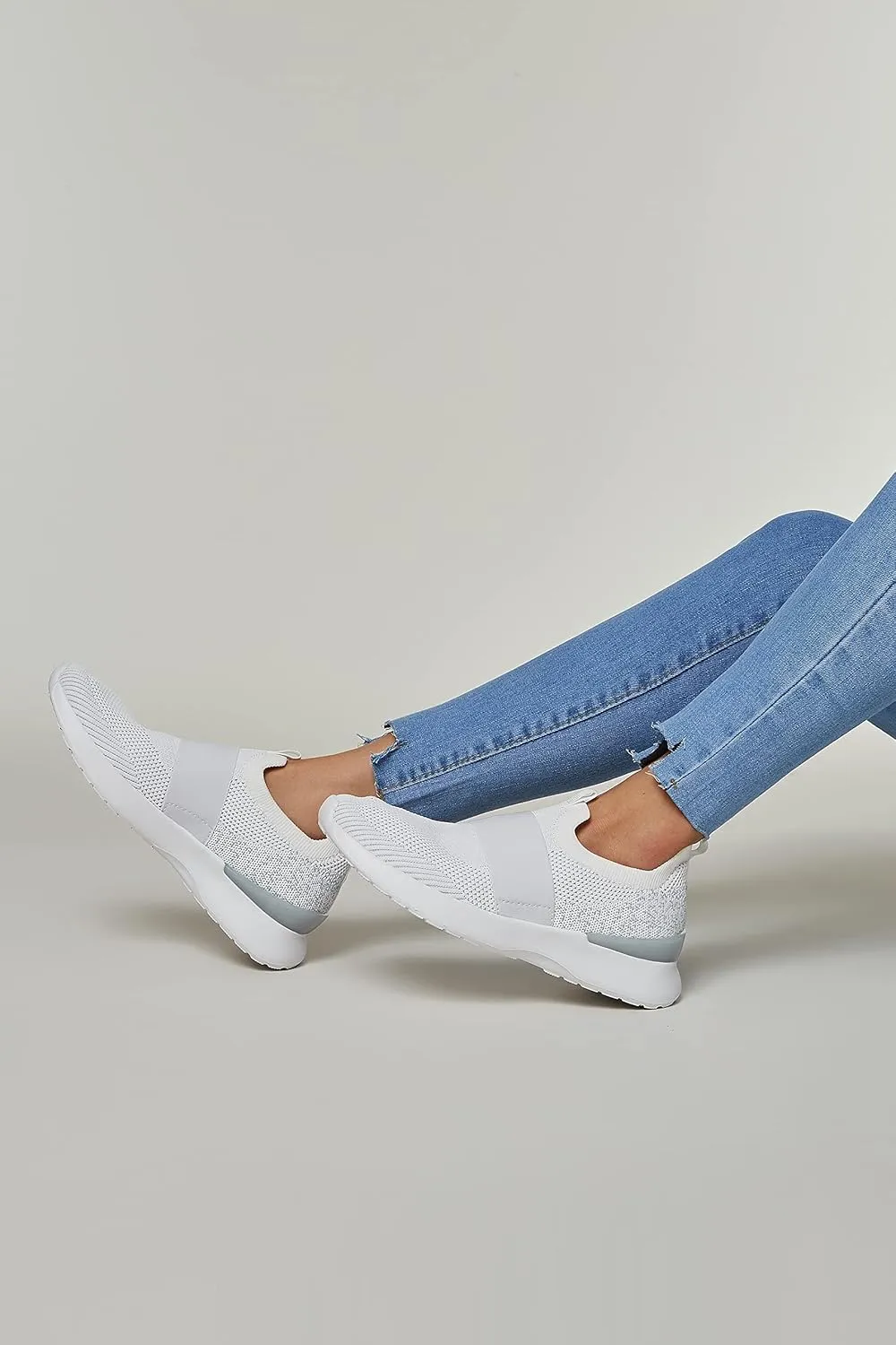 LUCKY STEP Women 's Mesh Slip on Walking Shoes Elastic Sock Comfortable Breathable Lightweight Fashion Sneaker