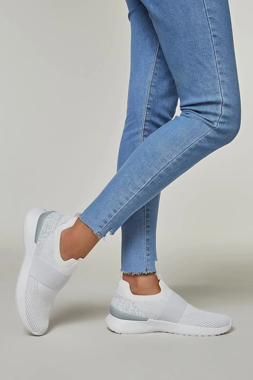 LUCKY STEP Women 's Mesh Slip on Walking Shoes Elastic Sock Comfortable Breathable Lightweight Fashion Sneaker