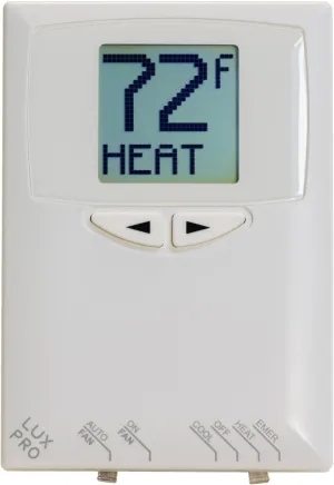 Lux Pro PSDH121B Non-Programmable Thermostat; Heat Pump Only; 2 Heat, 1 Cool; Batteries Included
