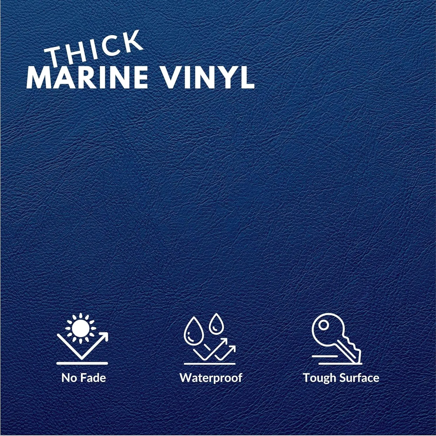 Marine Vinyl Fabric, Upholstery Faux Leather, Outdoor Boat Automotive, DIY and Crafting Pleather - Individual 1 Yard Cut 36"x54" (Blue)