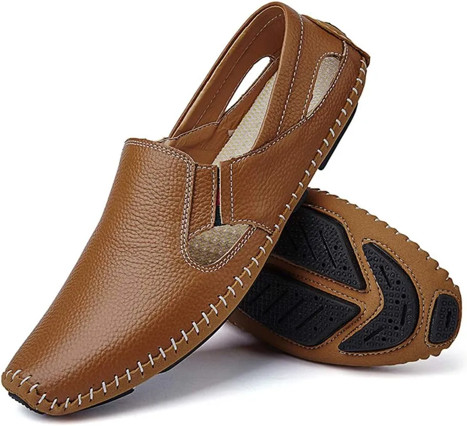 Men Drive Loafers Casual and Fashion Summer Hollow Breathable Leather Boat Moccasins