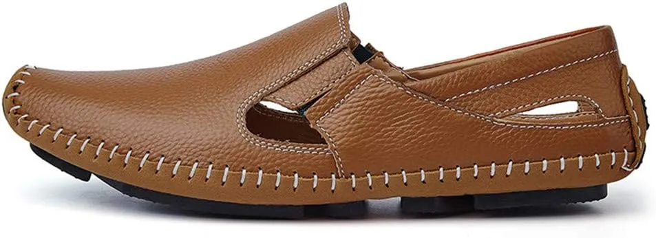Men Drive Loafers Casual and Fashion Summer Hollow Breathable Leather Boat Moccasins