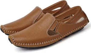 Men Drive Loafers Casual and Fashion Summer Hollow Breathable Leather Boat Moccasins