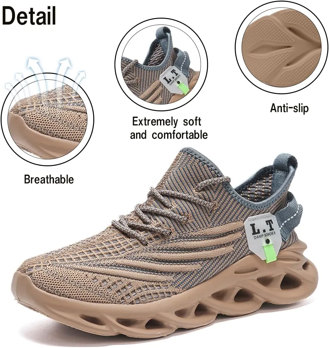 Men Running Shoes Men's Tennis Shoes Lightweight Breathable Fashion Sneakers Non Slip Workout Gym Shoes for Running Black