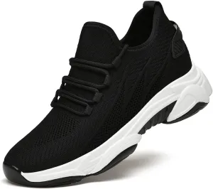 Men's Elevator Sneakers 3 inch Hidden Height Increase Breathable Mesh Lightweight Athletic Casual Shoes for Men