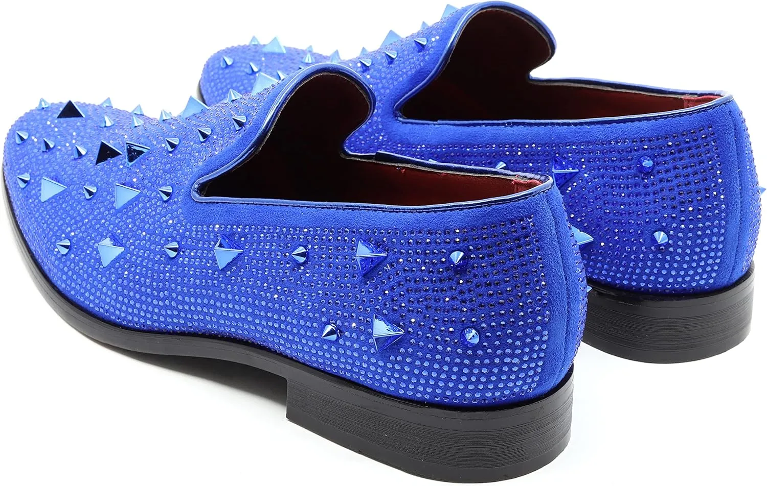 Men's Vintage Spike Rhinestone Designer Classic Smoking Dress Tuxedo Loafers Slip On Shoes SM-24