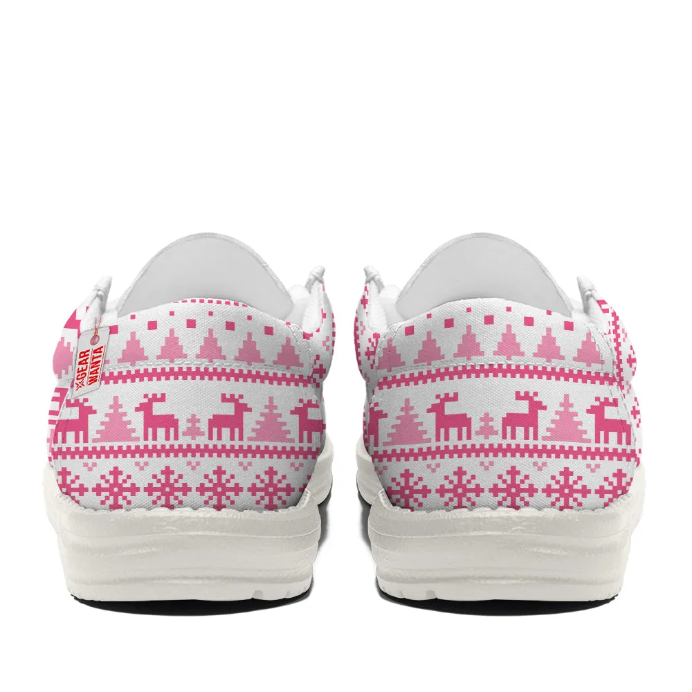 Minnie Christmas Ugly Canvas Loafer Shoes