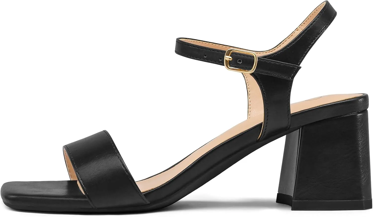 mysoft Women's Chunky Block Low Heels Open Toe Ankle Strap Heeled Sandals Comfortable Square Toe Wedding Party Dress Pump Shoes