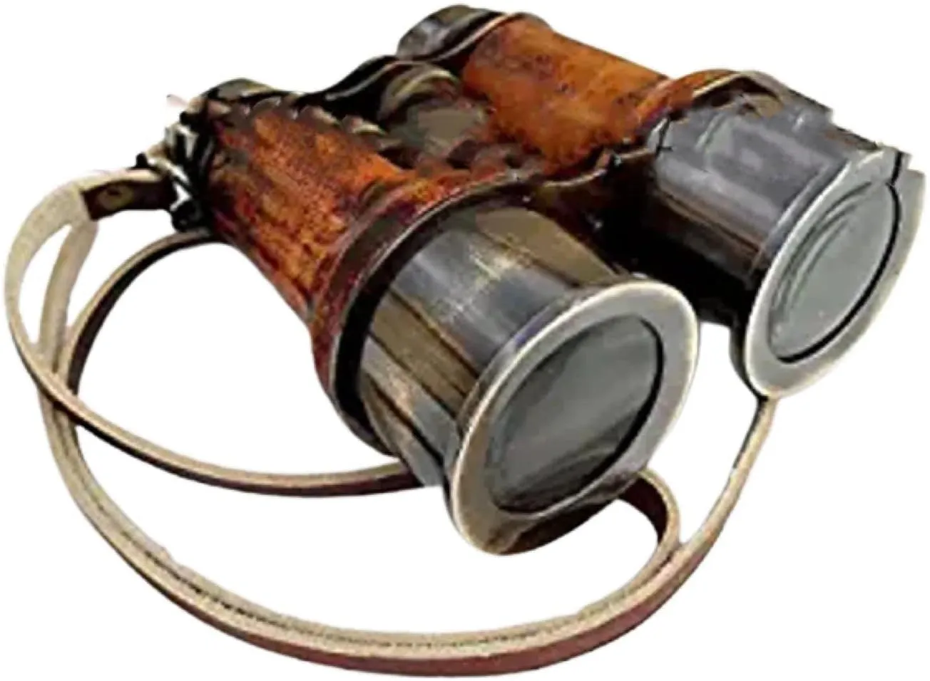 NauticalMart Antique Brass Binocular~Nautical Brass Telescope~Pirate Spyglass Leather Binocular Gift
