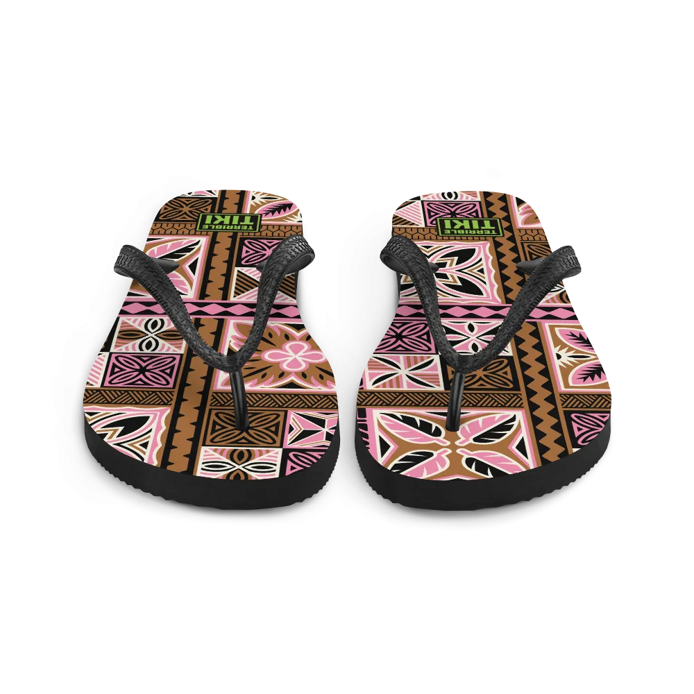 Neapolitan Tiki Squares Flip-Flops