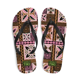 Neapolitan Tiki Squares Flip-Flops