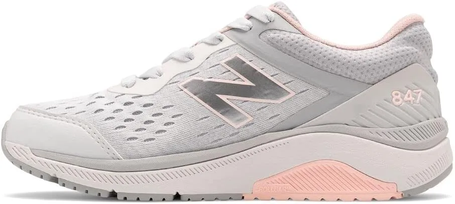 New Balance Women's 847 V4 Walking Shoe, Arctic Fox/Silver Mink/Peach Soda, 5 Wide