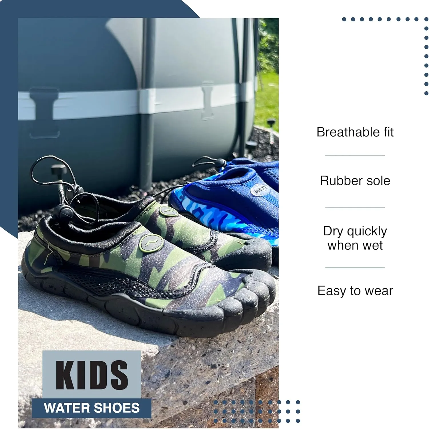 NORTY Water Shoes for Boys and Girls - Swim Socks for Beach, Boat, and Pool - Skeletoe Barefoot Design - Cruise Ship Essentials for Kids - Hiking and Camping Footwear