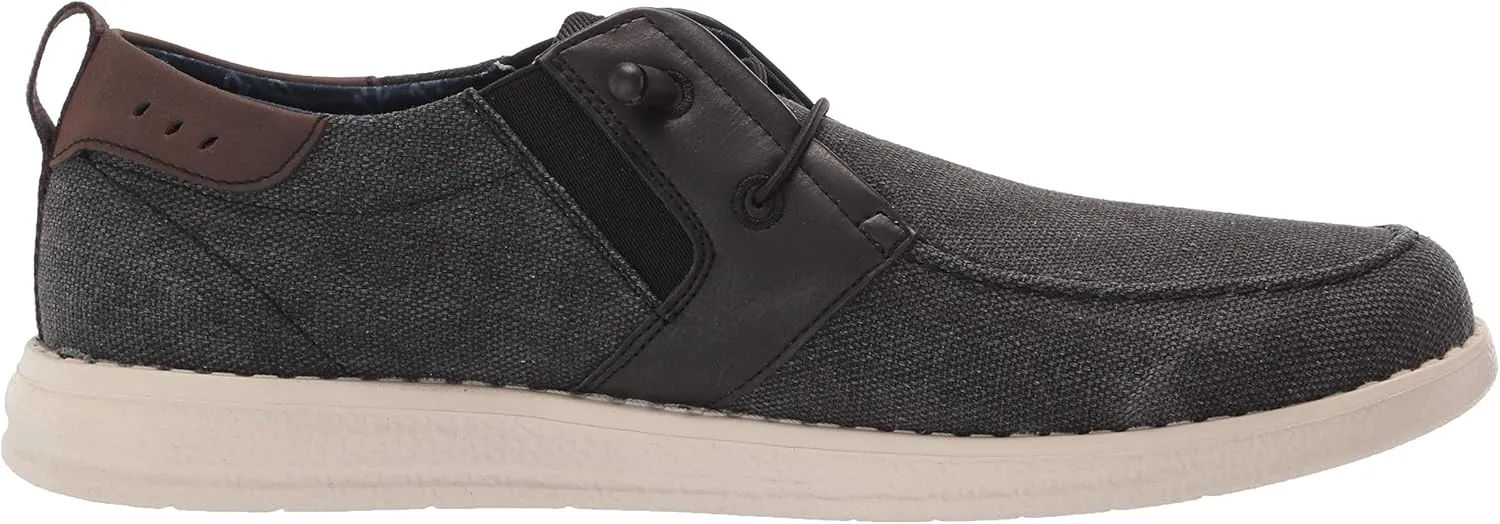 Nunn Bush Men's Brewski Moc Toe Slip-on Canvas Knit Loafer with Elastic Bungee