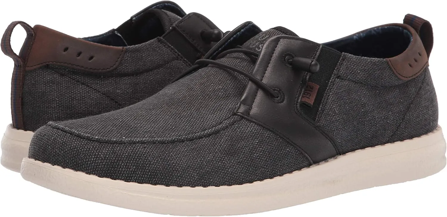 Nunn Bush Men's Brewski Moc Toe Slip-on Canvas Knit Loafer with Elastic Bungee