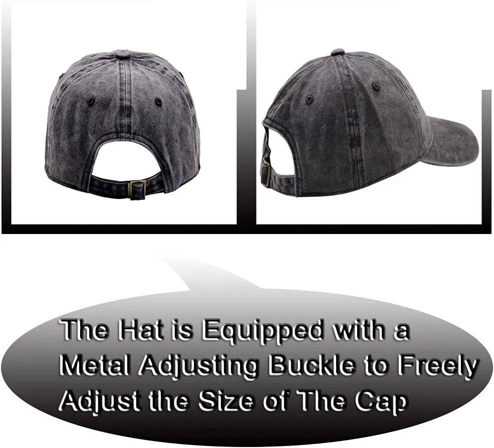 OASCUVER Boat Hair Don't Care Hat for Men Women, Embroidered Adjustable Cotton Washed Distressed Denim Dad Baseball Cap