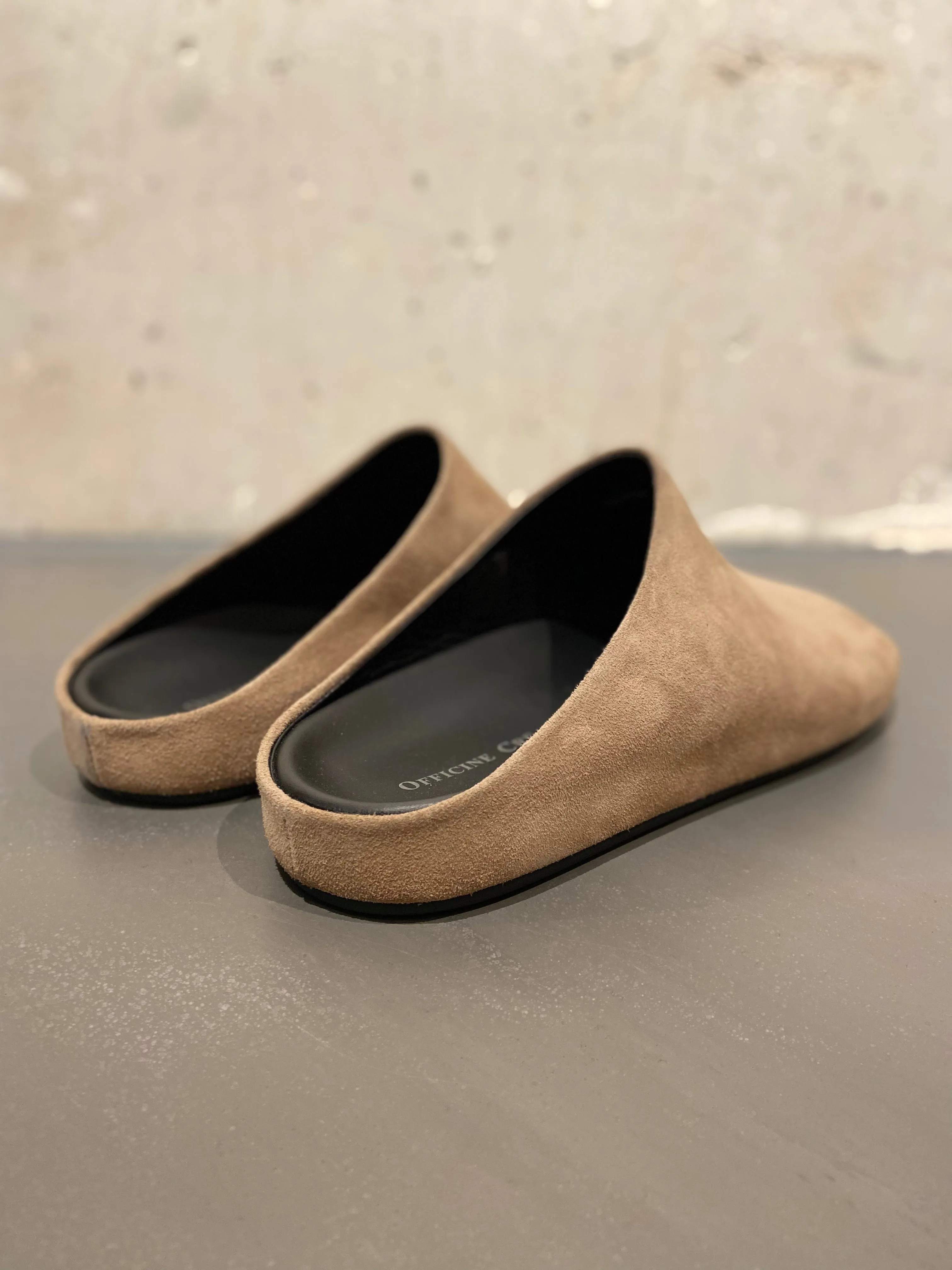 OFFICINE CREATIVE BABOUCHE/002 SLIDE SUEDE TAUPE