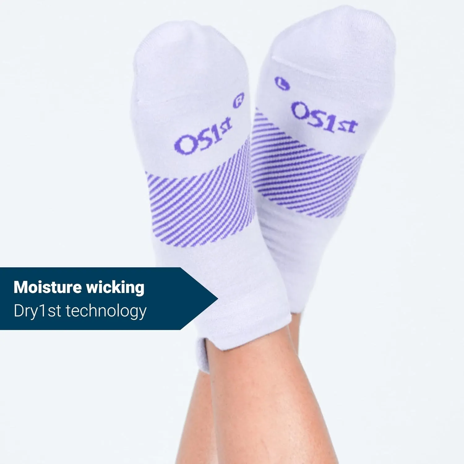 OS1st Wicked Comfort No Show Socks with light compression for maximum cushion, blister protection and breathable fabric