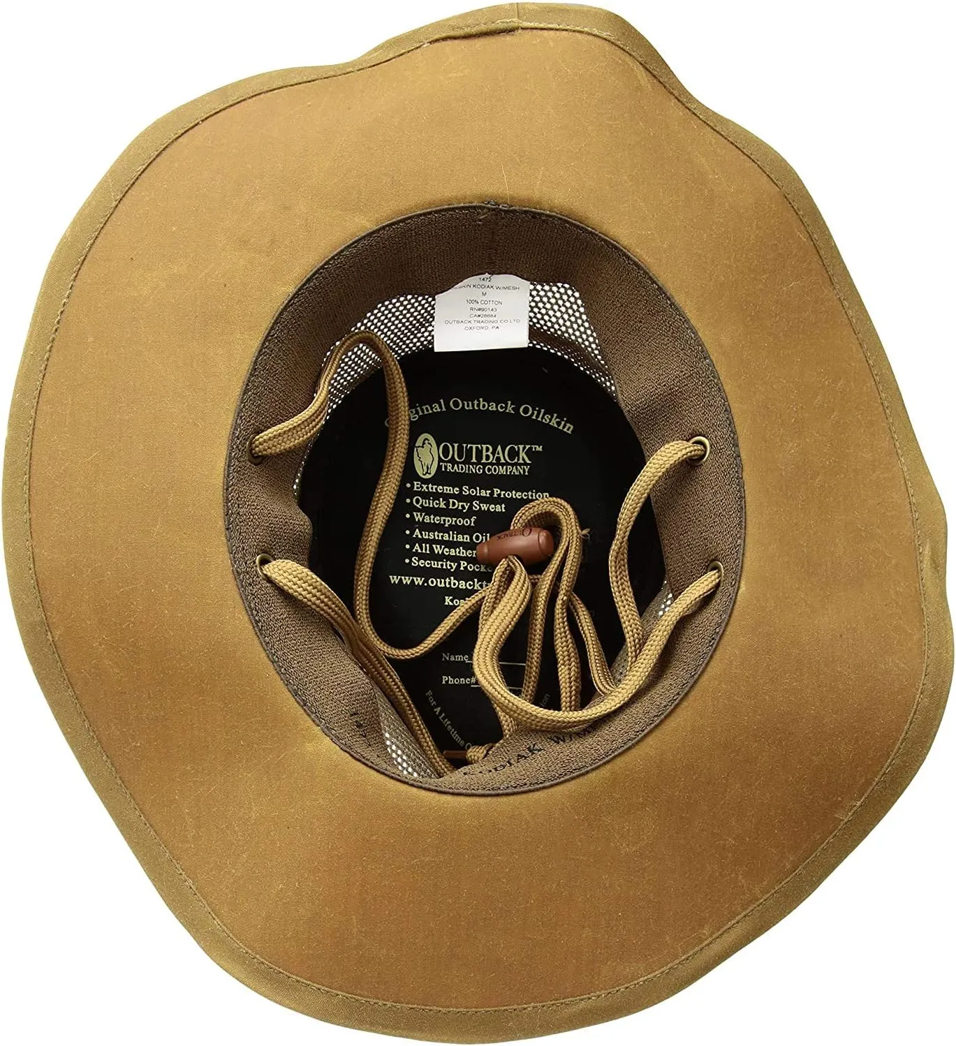 Outback Trading Company Men's 1472 Kodiak with Mesh Sun-Protective Waterproof Breathable Outdoor Cotton Oilskin Hat