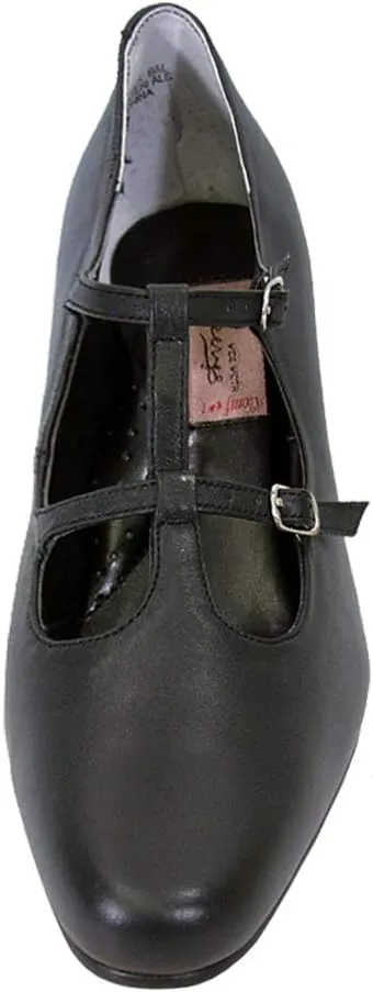 Peerage Helena Women's Wide Width Leather T-Strap High-Heel Pumps