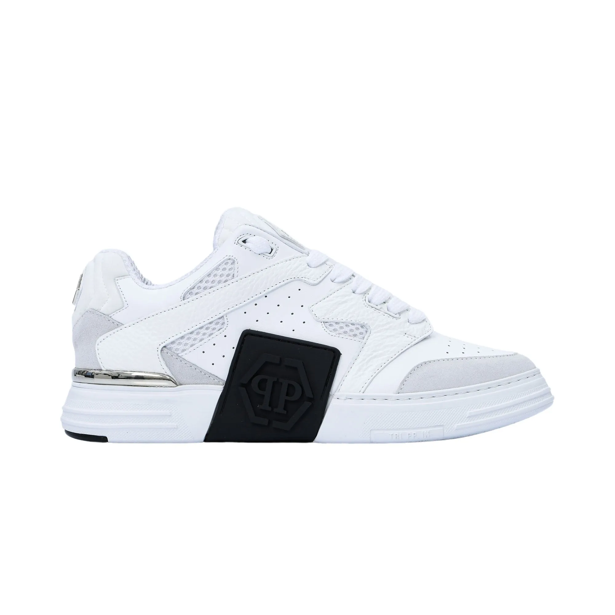 Philipp Plein Men's White Lo-Top Phantom Sneaker