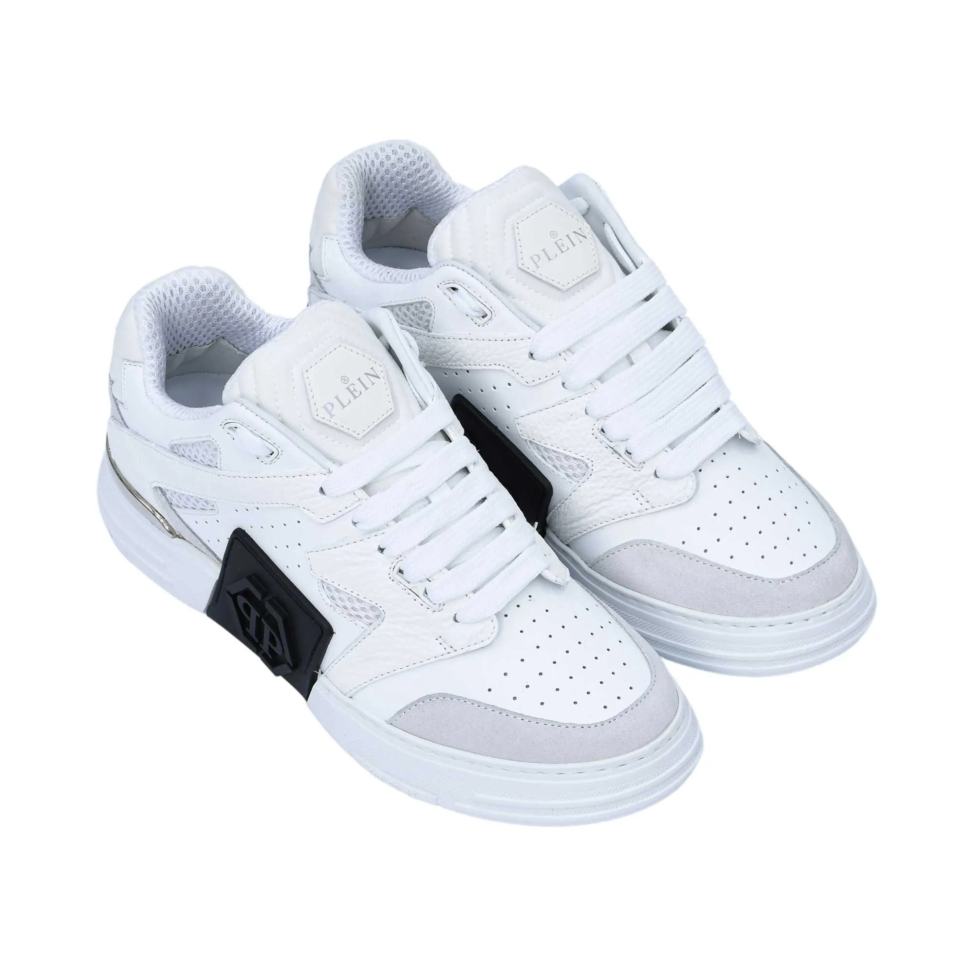 Philipp Plein Men's White Lo-Top Phantom Sneaker