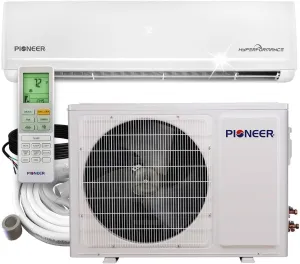 Pioneer® Hyperformance™ 12,000 BTU 23.5 SEER2 Ductless Mini Split Inverter   Energy-Star Wi-Fi Air Conditioner Hyper Heat Pump Full Set