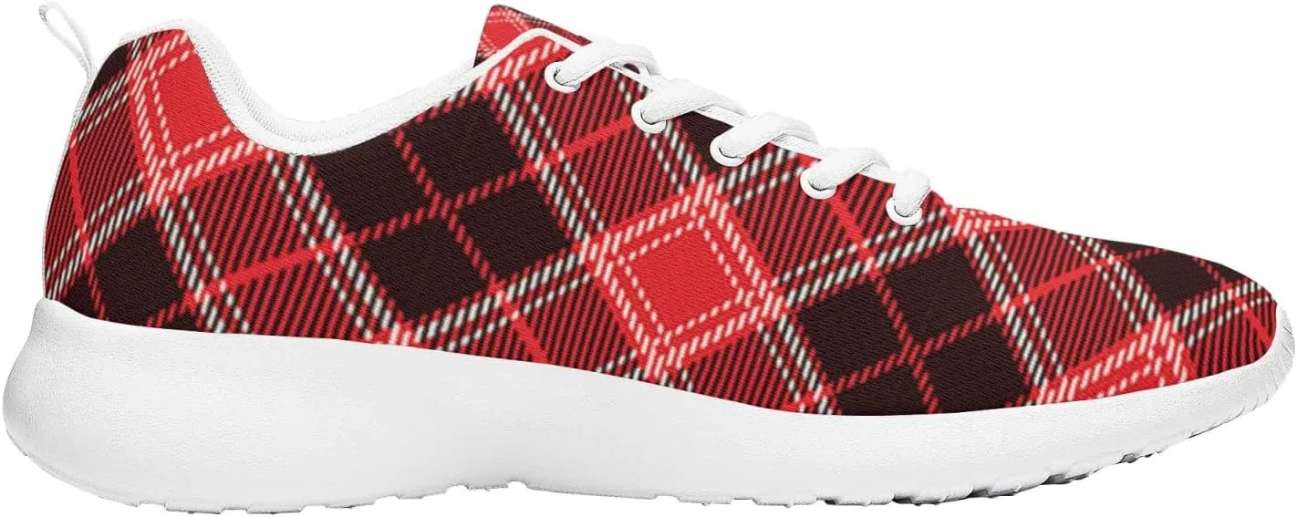 Pitovozu Yellow Squares Orange Black Plaid Sneaker Women Athletic Shoes Running Shoes Sports Sneaker Walking Shoes Gifts for Travel