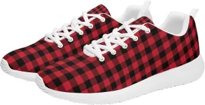 Pitovozu Yellow Squares Orange Black Plaid Sneaker Women Athletic Shoes Running Shoes Sports Sneaker Walking Shoes Gifts for Travel
