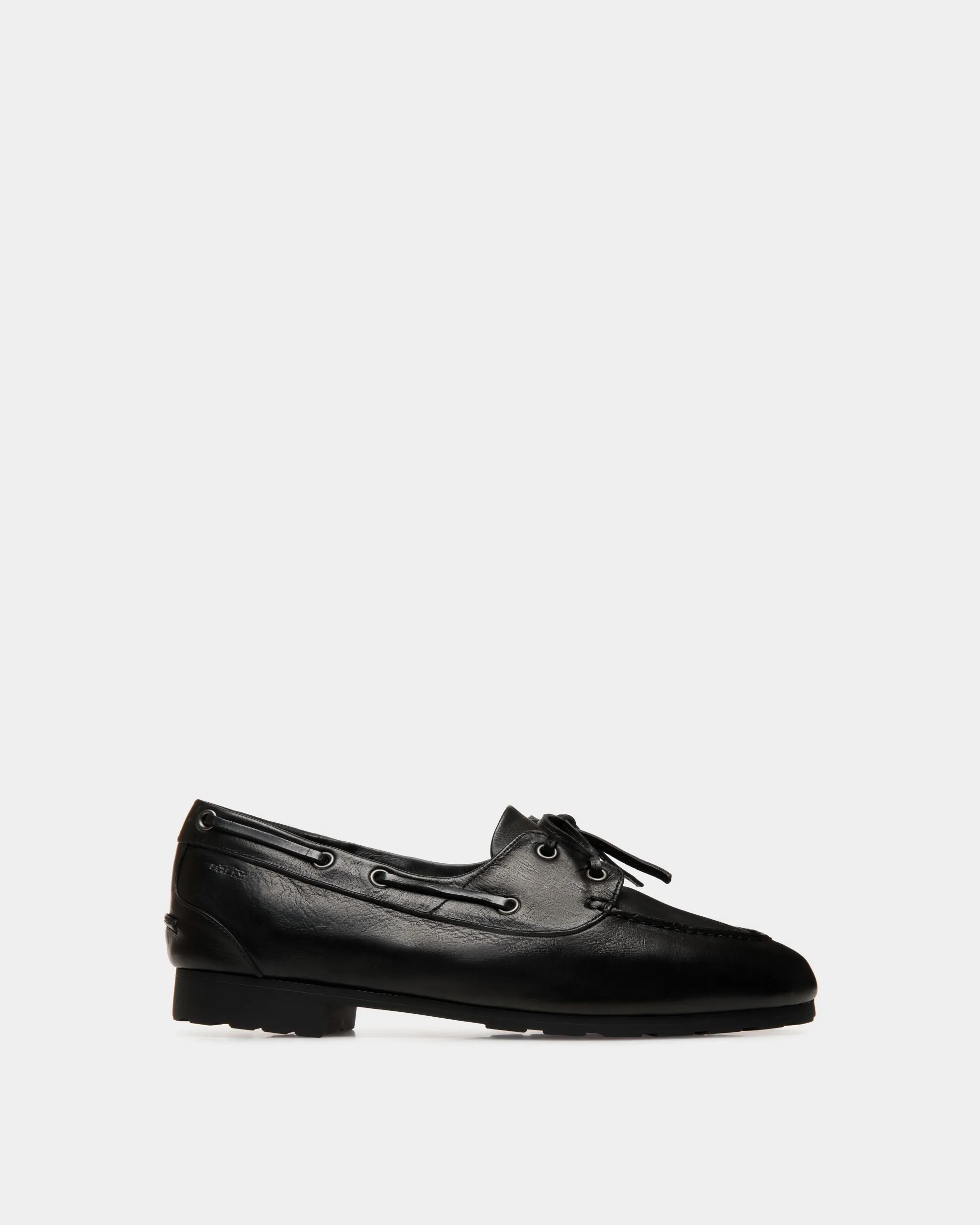 Plume Mocassin In Black Leather
