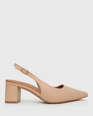 PRE-ORDER Wider Fit GUS Block Heel Slingback Pumps