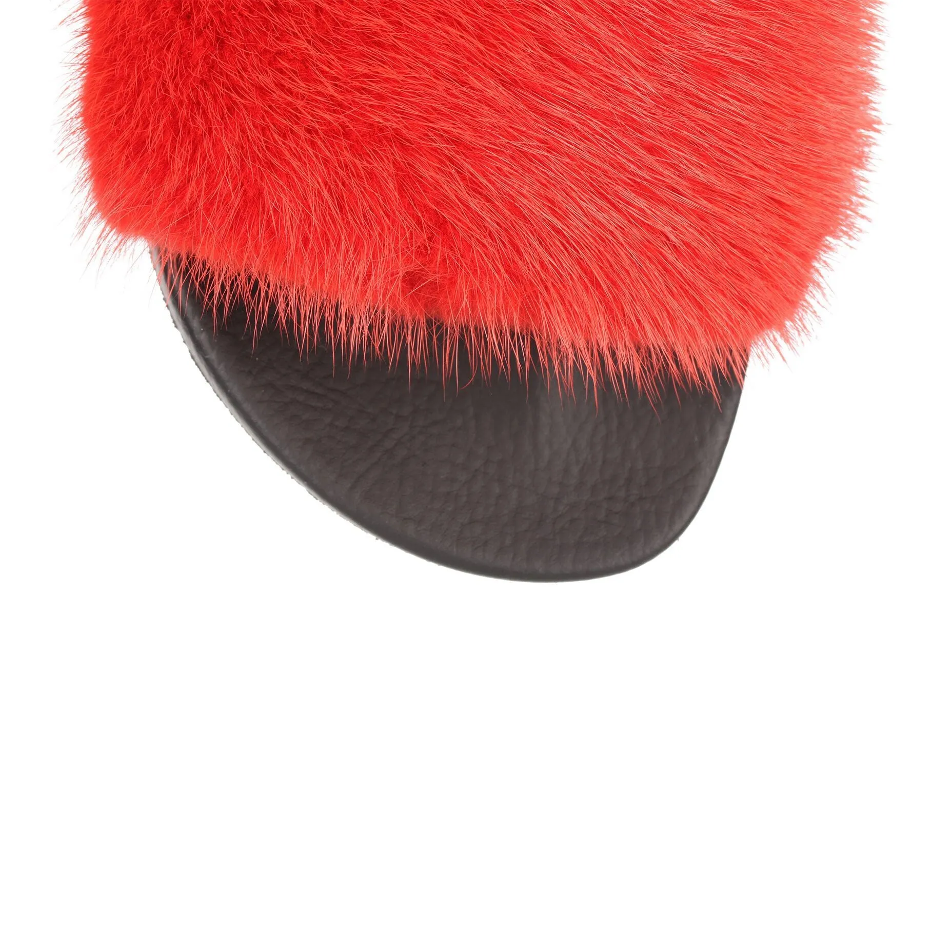 Red mink slide sandal