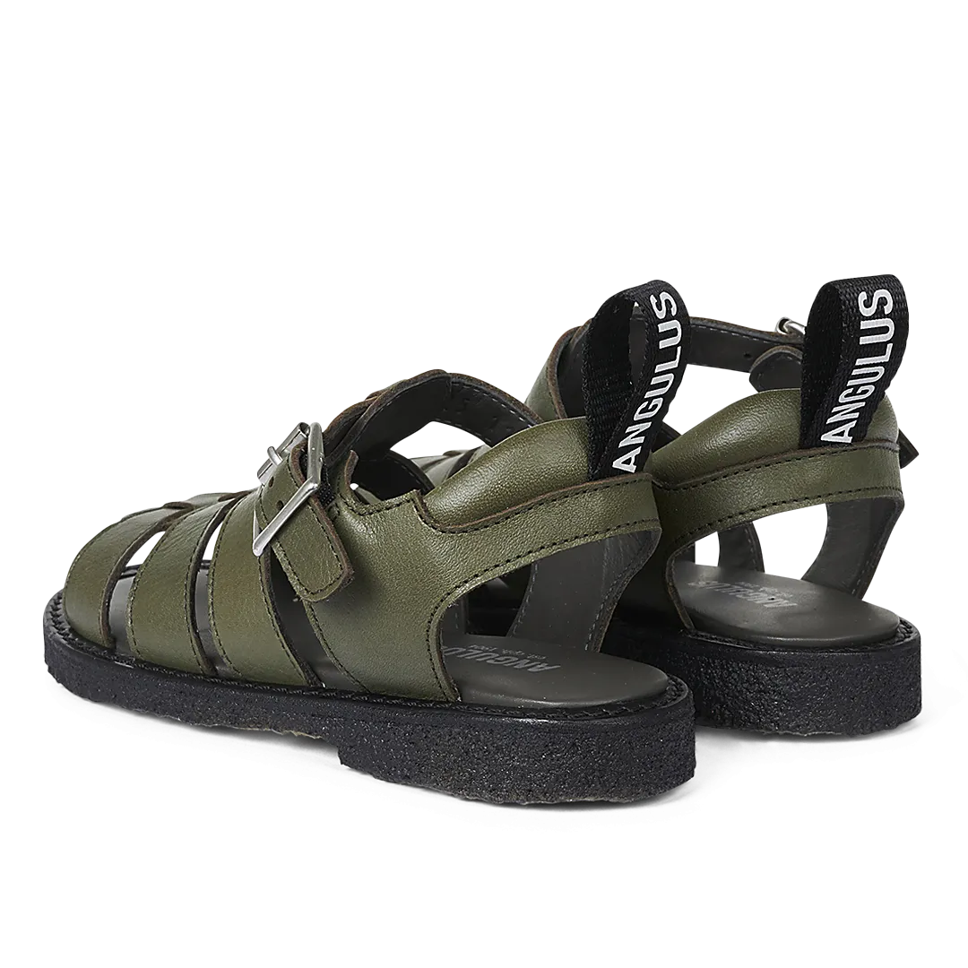 Sandal with buckle closure and Angulus logo tape