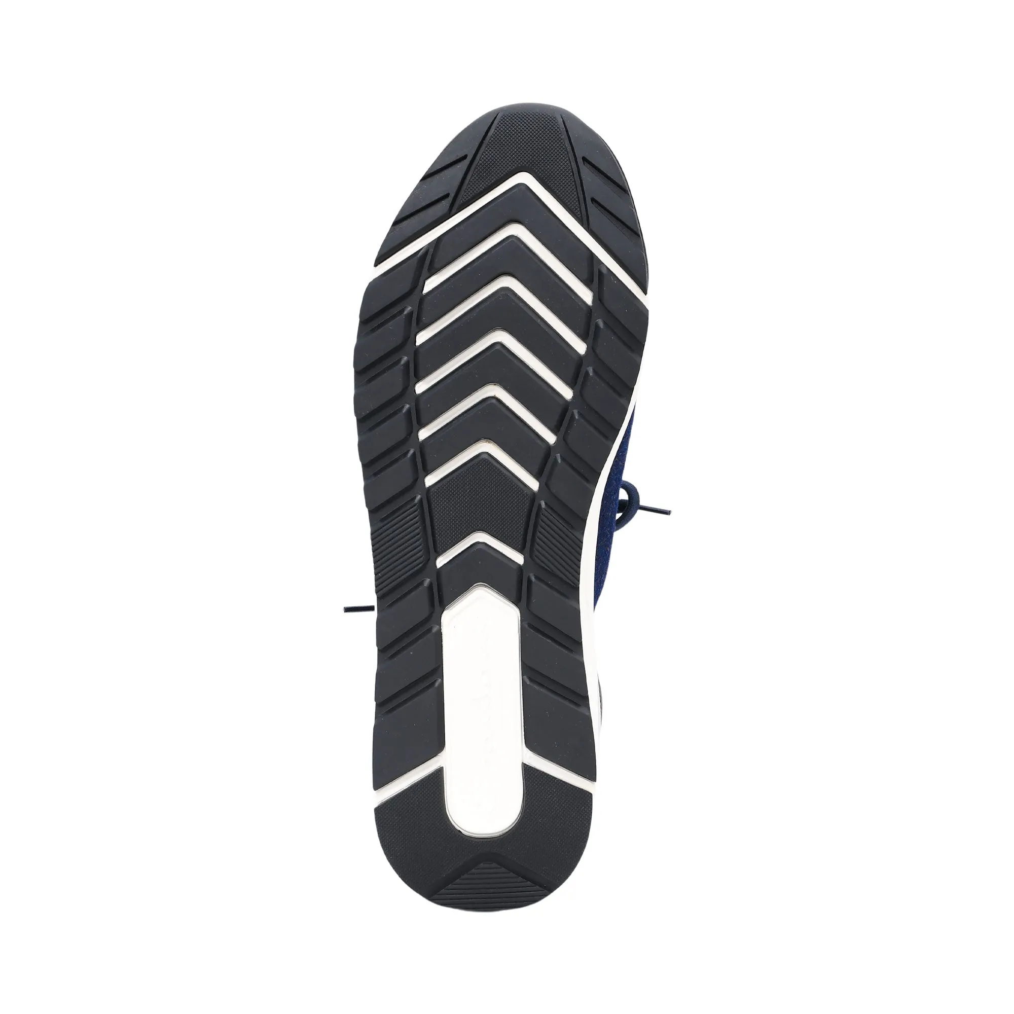 Santoni Men's Knit Navy & Orange Sneaker