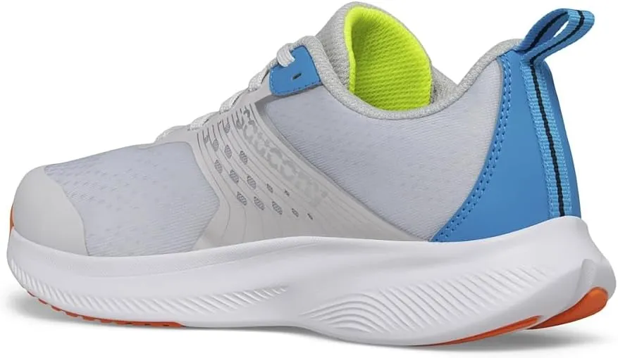 Saucony Ride Kidz Sneaker, Grey/Blue/Citron, 1 US Unisex Big Kid