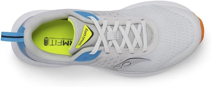 Saucony Ride Kidz Sneaker, Grey/Blue/Citron, 1 US Unisex Big Kid