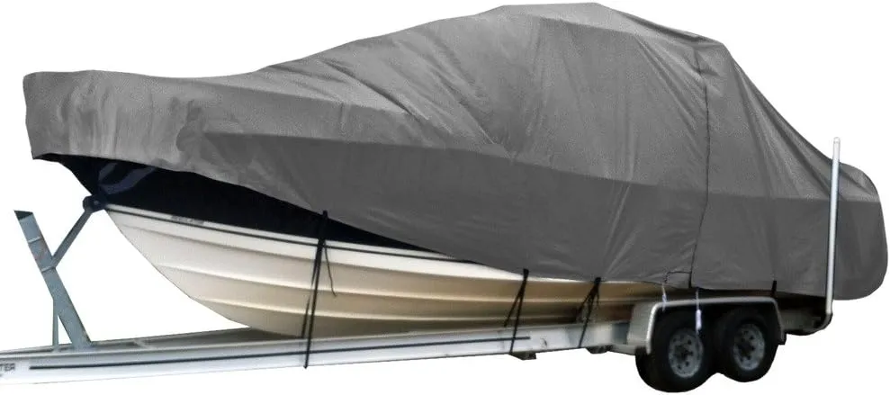 SavvyCraft Heavy Duty Hard/T-Top Boat Cover Center Console T-Top Boat Cover Gray fits up to 34ft