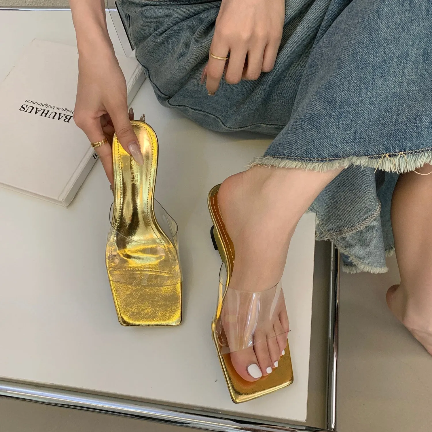 Sculpted Slide Sandals