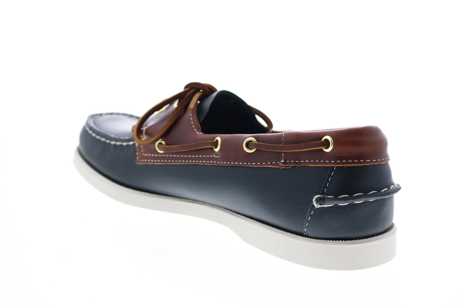 Sebago Portland Waxy 771112W Mens Blue Leather Loafers & Slip Ons Boat Shoes