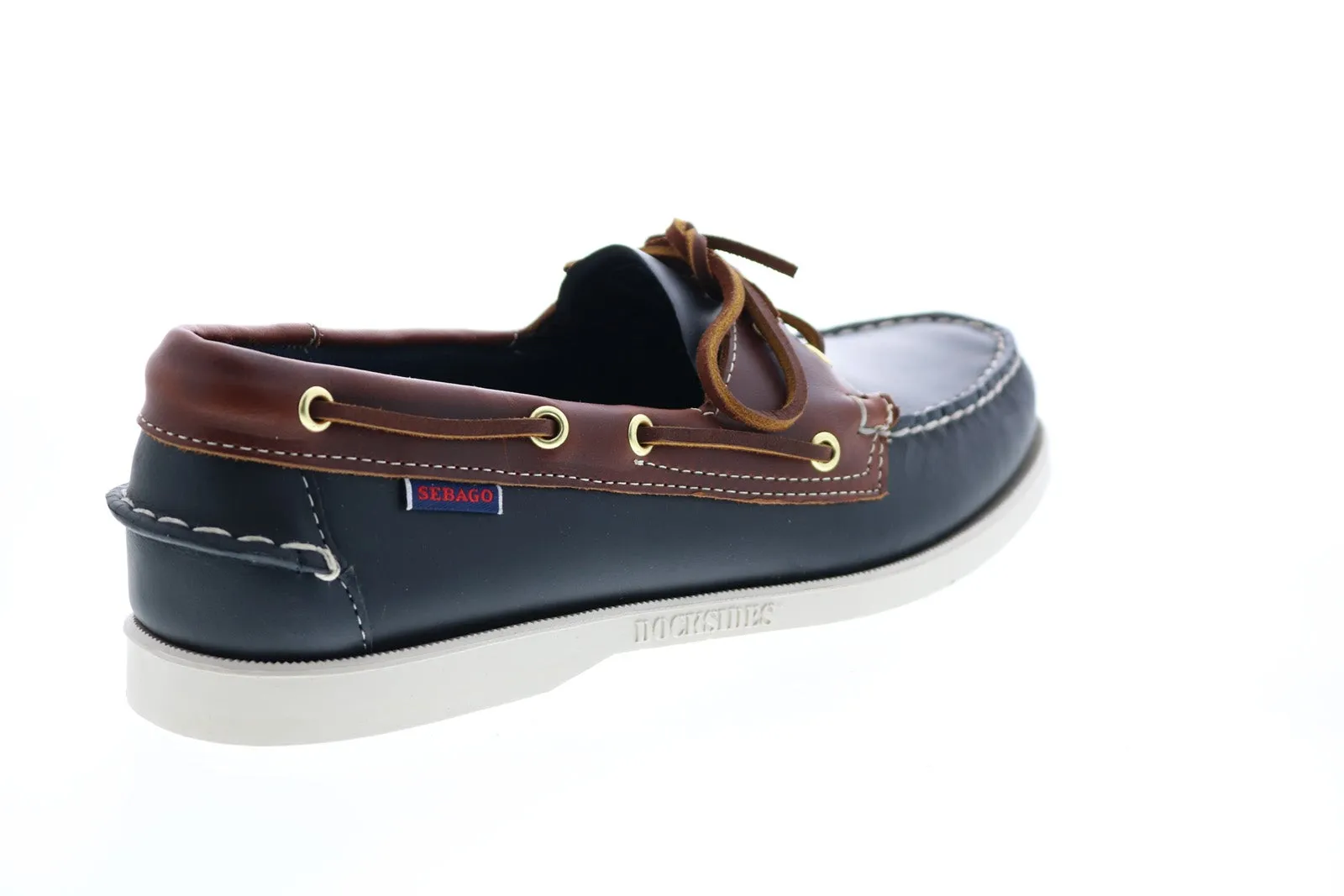 Sebago Portland Waxy 771112W Mens Blue Leather Loafers & Slip Ons Boat Shoes