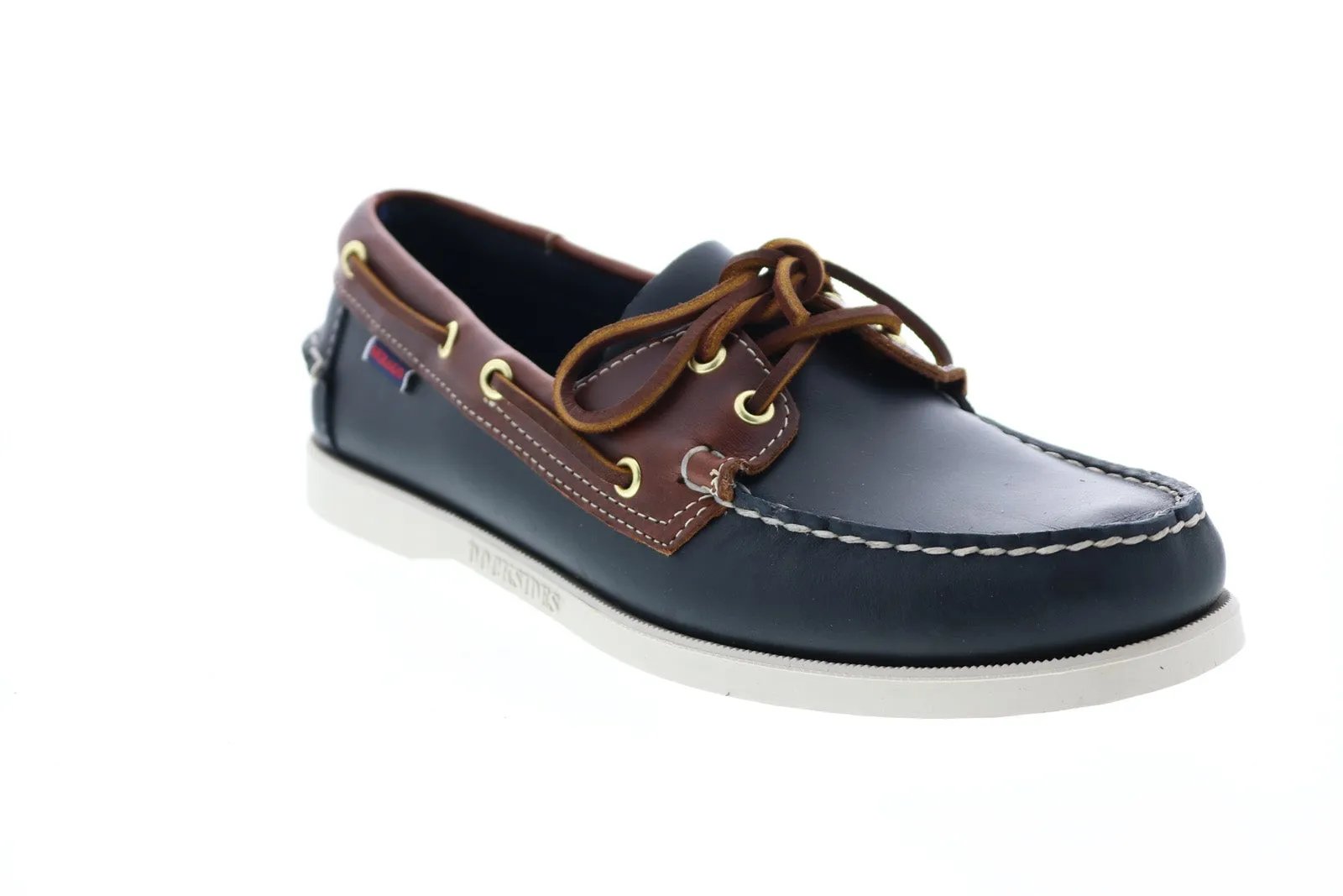 Sebago Portland Waxy 771112W Mens Blue Leather Loafers & Slip Ons Boat Shoes