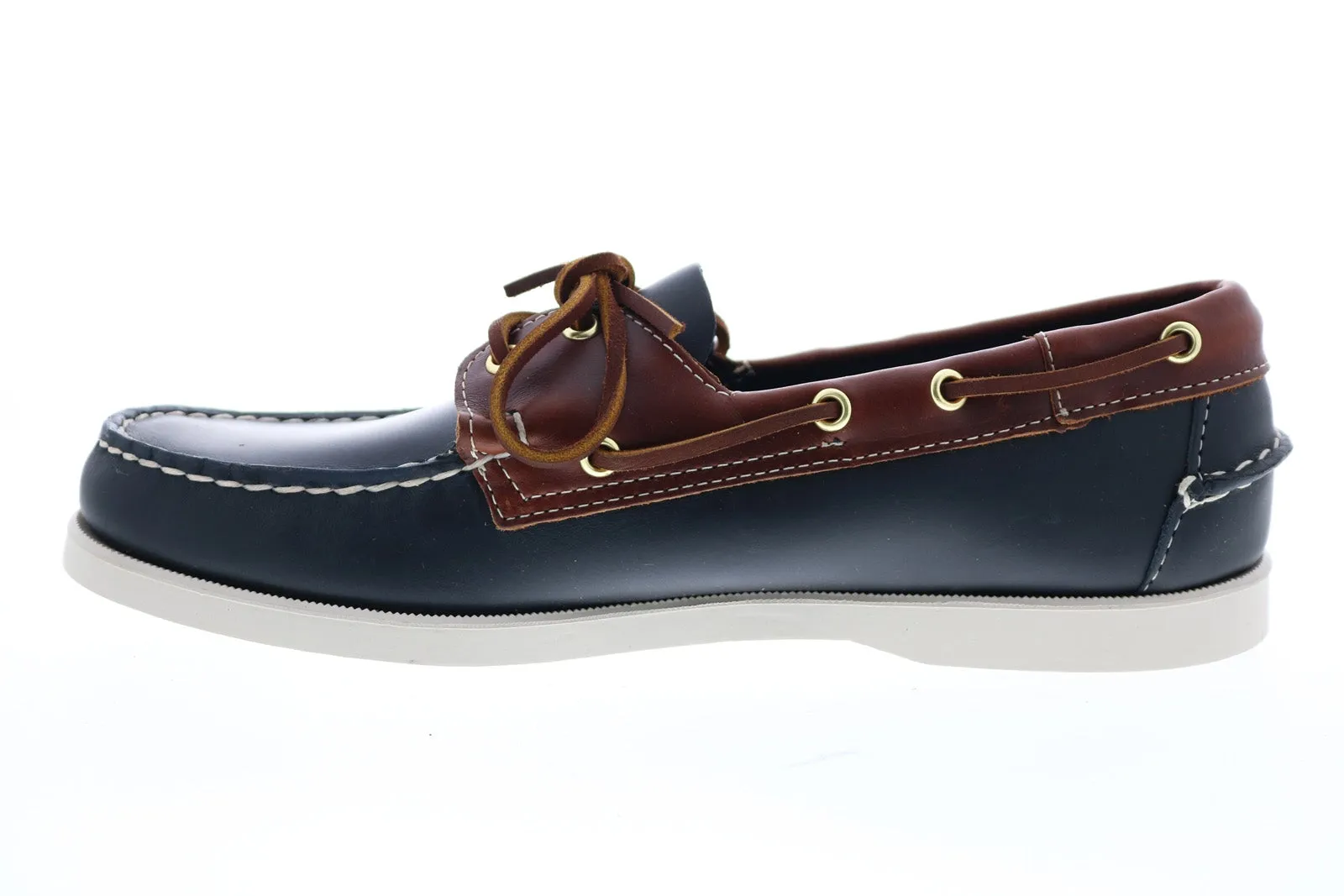Sebago Portland Waxy 771112W Mens Blue Leather Loafers & Slip Ons Boat Shoes