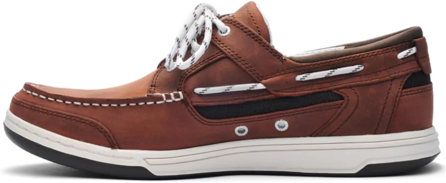 Sebago Triton Three Eyelets Boat Shoes - Waxed Nubuck Leather Moccasins with Breathable Mesh Lining, Comfy EVA Insole, and Rubber Outsole
