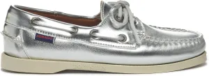 Sebago Women's Docksides Portland Met Boat Shoe – Handsewn Leather Moccasin with Non-Marking Rubber Sole