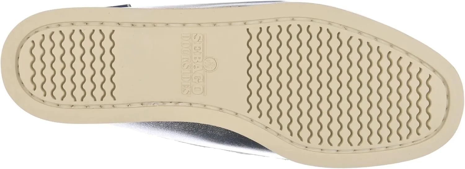 Sebago Women's Docksides Portland Met Boat Shoe – Handsewn Leather Moccasin with Non-Marking Rubber Sole